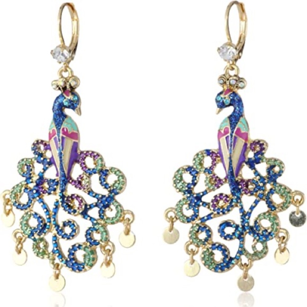 Betsey Johnson peacock earrings